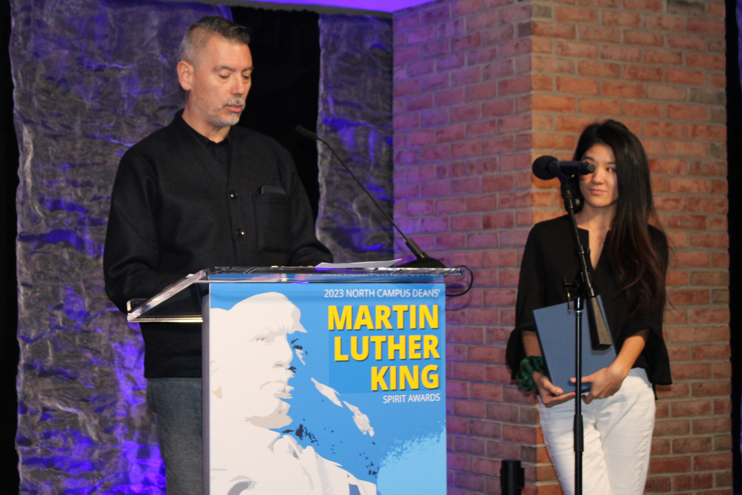 2023 NC Deans' MLK Spirit Awards — Student Recipient Anna Lam & Jonathan Massey, Dean, A. Alfred Taubman College of Architecture and Urban Planning & Professor of Architecture, Taubman College of Architecture and Urban Planning
