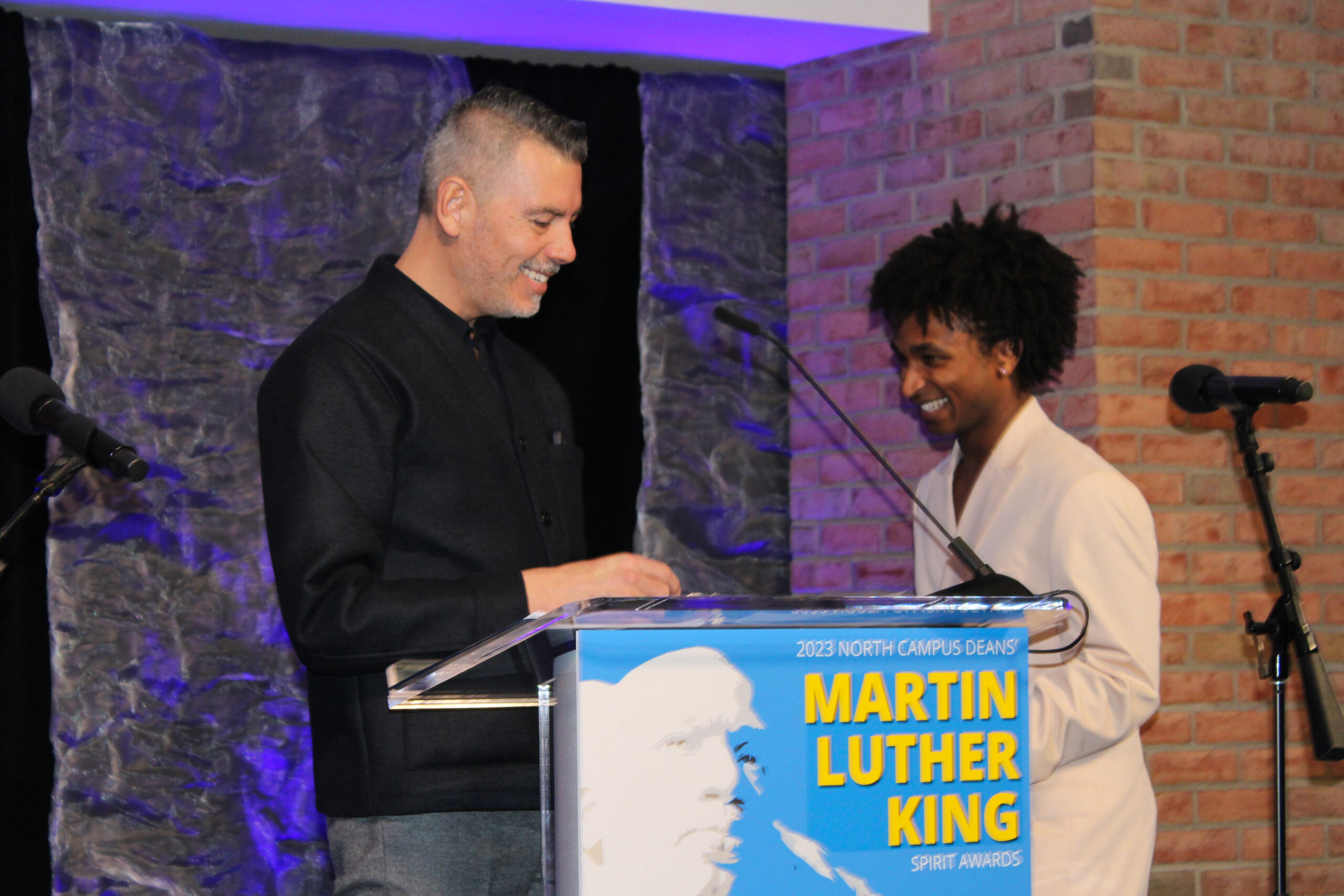 2023 NC Deans' MLK Spirit Awards — Student Recipient Timmy Thompson
& Jonathan Massey, Dean, A. Alfred Taubman College of Architecture and Urban Planning & Professor of Architecture, Taubman College of Architecture and Urban Planning